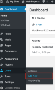 Adding Users Step 1