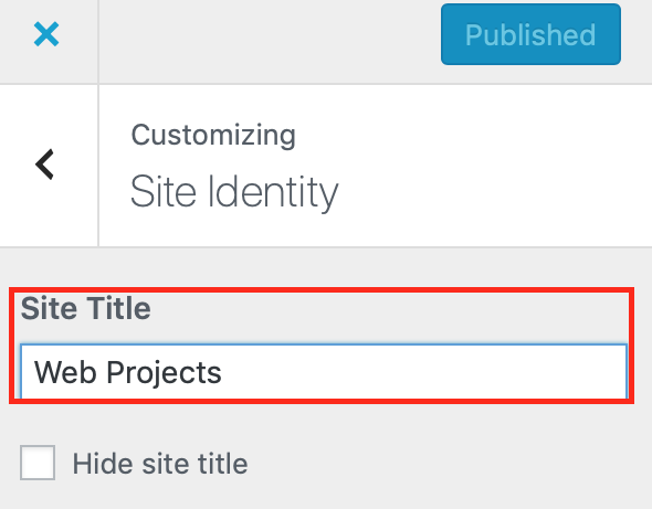 changing site title step 3